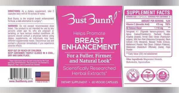 Bust Bunny | Natural Breast Enlargement & Enhancement | 60 Capsules